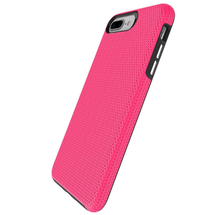 For iPhone 8 Plus & 7 Plus PC + TPU Chrome Plated Press Button Anti-slip Protective Back Cover Case