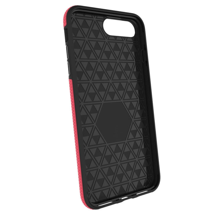 For iPhone 8 Plus & 7 Plus PC + TPU Chrome Plated Press Button Anti-slip Protective Back Cover Case