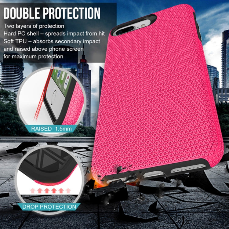 For iPhone 8 Plus & 7 Plus PC + TPU Chrome Plated Press Button Anti-slip Protective Back Cover Case