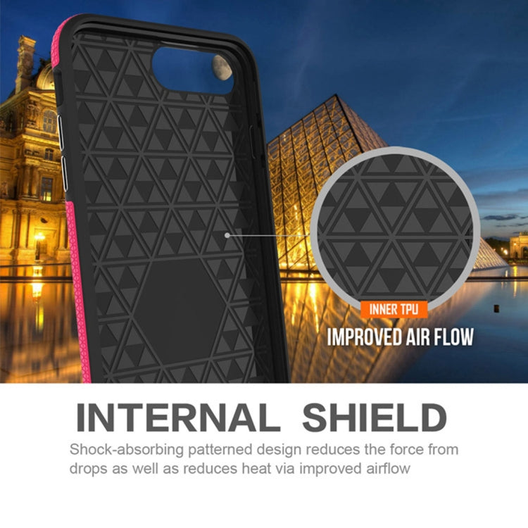 For iPhone 8 Plus & 7 Plus PC + TPU Chrome Plated Press Button Anti-slip Protective Back Cover Case