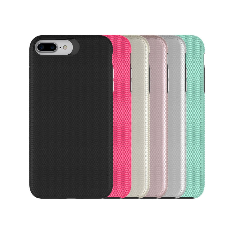 For iPhone 8 Plus & 7 Plus PC + TPU Chrome Plated Press Button Anti-slip Protective Back Cover Case