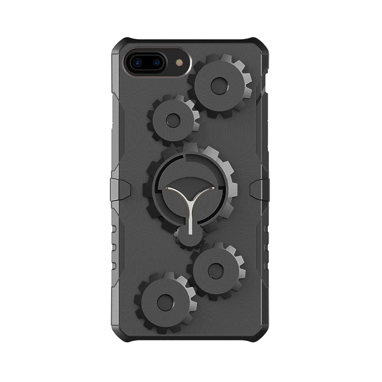 For iPhone 8 Plus & 7 Plus   Gearwheel Style TPU + PC Multi-function Outdoor Sports Protective Back Cover Case With 360 Degree Rotatable Holder & Armband
