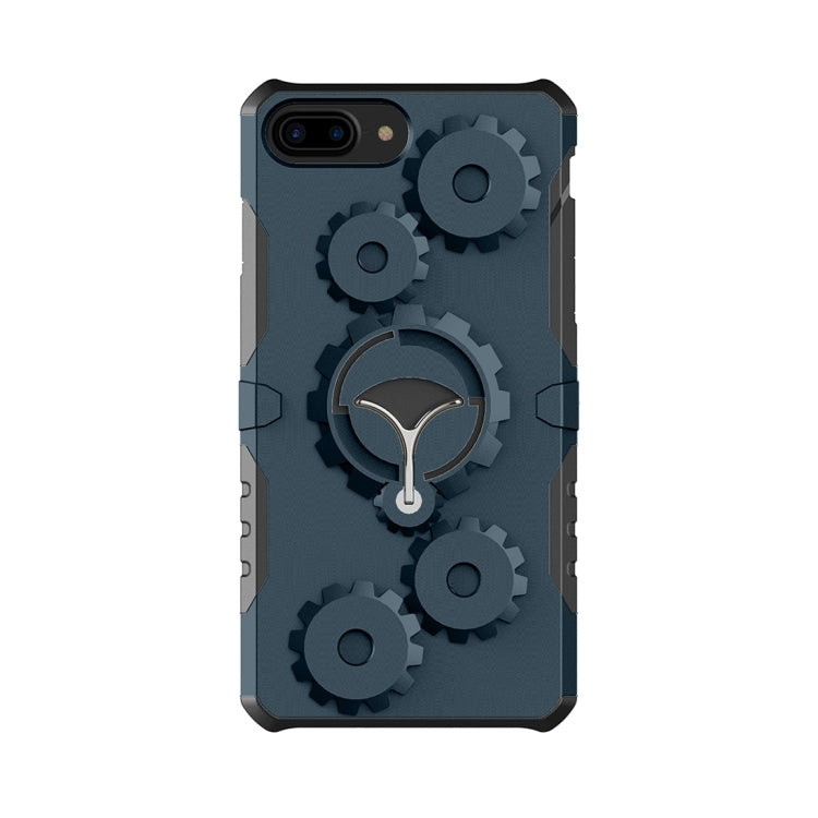For iPhone 8 Plus & 7 Plus   Gearwheel Style TPU + PC Multi-function Outdoor Sports Protective Back Cover Case With 360 Degree Rotatable Holder & Armband