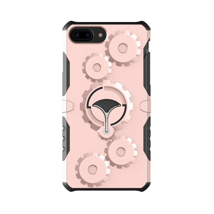 For iPhone 8 Plus & 7 Plus   Gearwheel Style TPU + PC Multi-function Outdoor Sports Protective Back Cover Case With 360 Degree Rotatable Holder & Armband