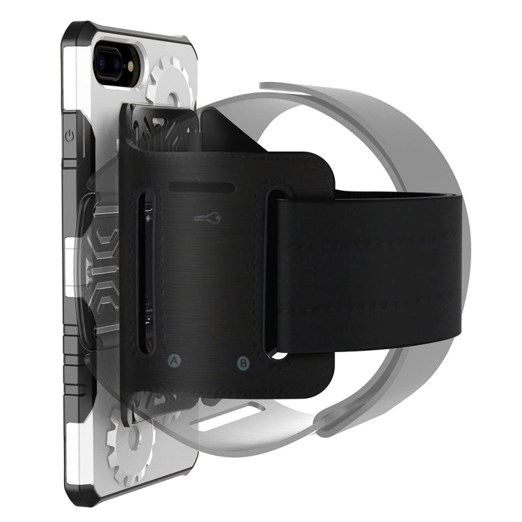 For iPhone 8 Plus & 7 Plus   Gearwheel Style TPU + PC Multi-function Outdoor Sports Protective Back Cover Case With 360 Degree Rotatable Holder & Armband