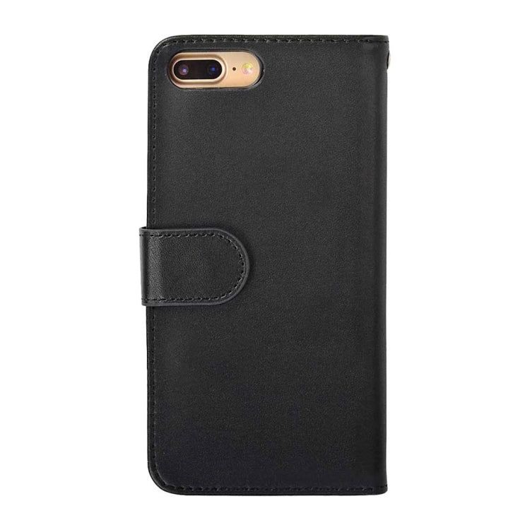For iPhone 8 Plus & 7 Plus   Plain Weave Texture Horizontal Flip Leather Case with Card Slots & Wallet & Lanyard