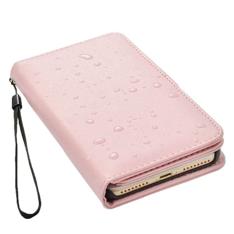 For iPhone 8 Plus & 7 Plus   Plain Weave Texture Horizontal Flip Leather Case with Card Slots & Wallet & Lanyard