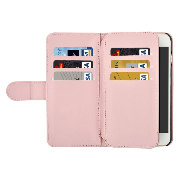 For iPhone 8 Plus & 7 Plus   Plain Weave Texture Horizontal Flip Leather Case with Card Slots & Wallet & Lanyard