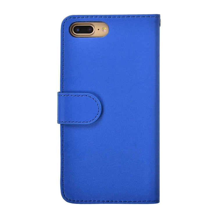 For iPhone 8 Plus & 7 Plus   Plain Weave Texture Horizontal Flip Leather Case with Card Slots & Wallet & Lanyard