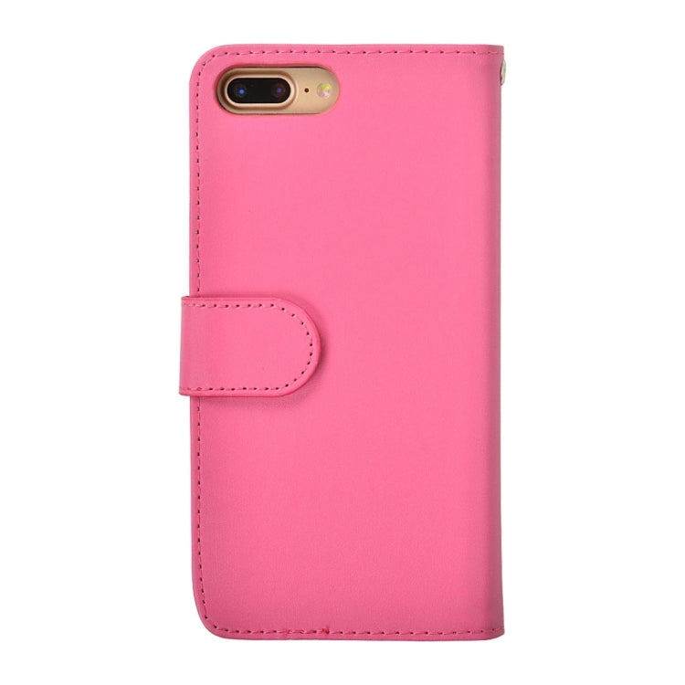 For iPhone 8 Plus & 7 Plus   Plain Weave Texture Horizontal Flip Leather Case with Card Slots & Wallet & Lanyard