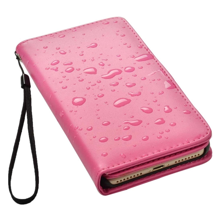 For iPhone 8 Plus & 7 Plus   Plain Weave Texture Horizontal Flip Leather Case with Card Slots & Wallet & Lanyard