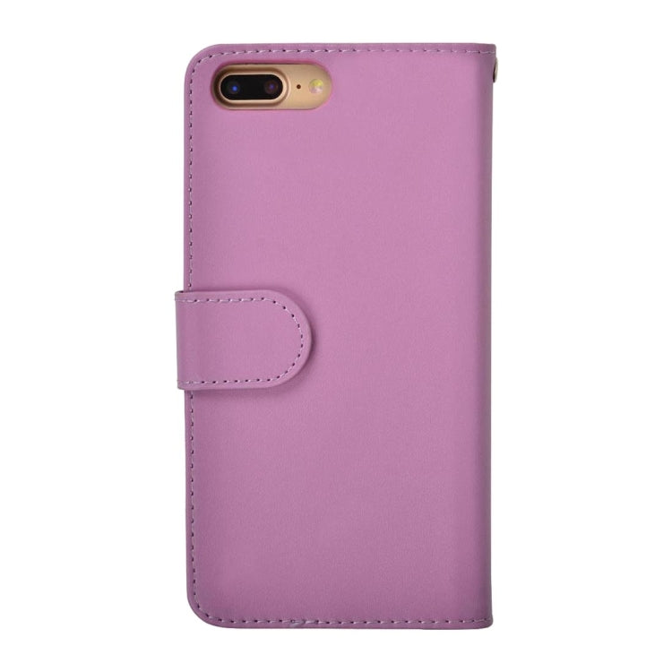 For iPhone 8 Plus & 7 Plus   Plain Weave Texture Horizontal Flip Leather Case with Card Slots & Wallet & Lanyard