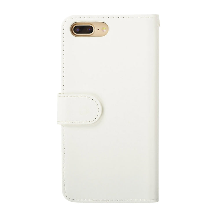 For iPhone 8 Plus & 7 Plus   Plain Weave Texture Horizontal Flip Leather Case with Card Slots & Wallet & Lanyard