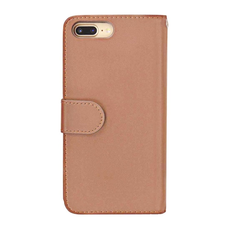 For iPhone 8 Plus & 7 Plus   Plain Weave Texture Horizontal Flip Leather Case with Card Slots & Wallet & Lanyard