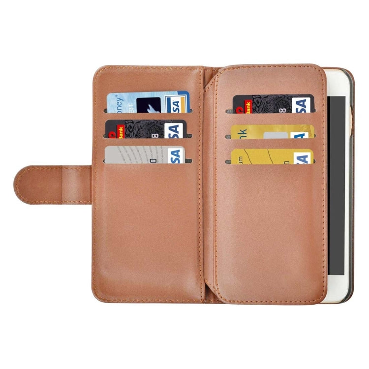 For iPhone 8 Plus & 7 Plus   Plain Weave Texture Horizontal Flip Leather Case with Card Slots & Wallet & Lanyard