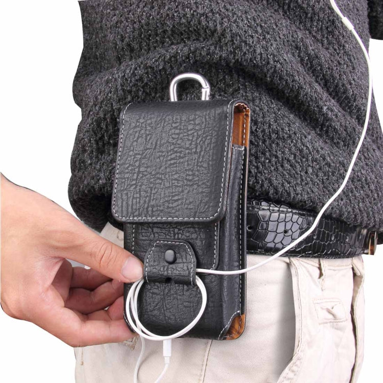 For iPhone 8 Plus & 7 Plus   & 6s Plus & 6 Plus Vertical Flip Retro Elephant Texture Leather Case / Waist Bag with Card Slots & Back Splint & Buckle & Earphone Hole