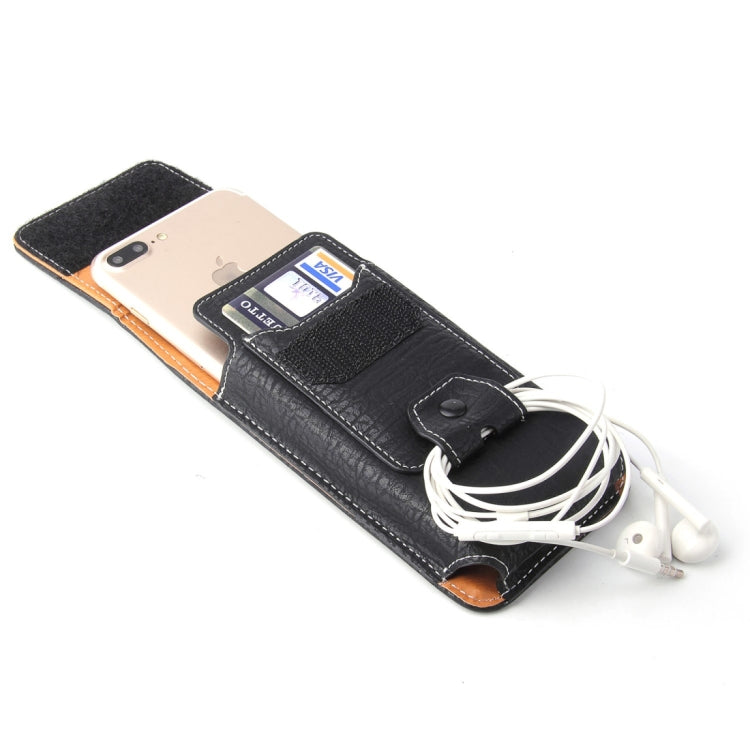For iPhone 8 Plus & 7 Plus   & 6s Plus & 6 Plus Vertical Flip Retro Elephant Texture Leather Case / Waist Bag with Card Slots & Back Splint & Buckle & Earphone Hole