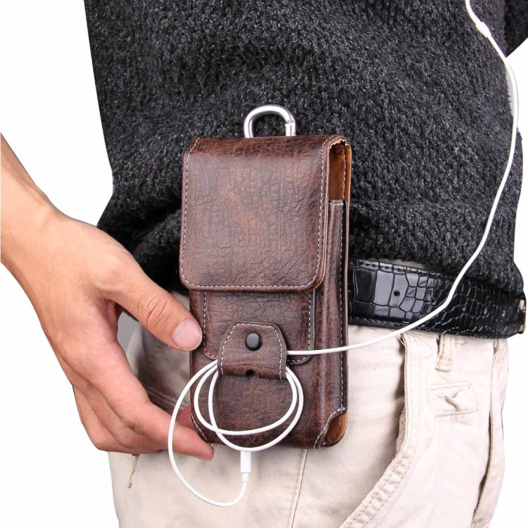 For iPhone 8 Plus & 7 Plus   & 6s Plus & 6 Plus Vertical Flip Retro Elephant Texture Leather Case / Waist Bag with Card Slots & Back Splint & Buckle & Earphone Hole