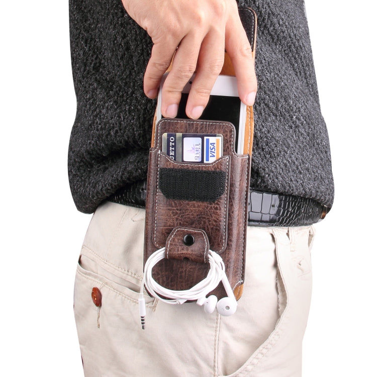For iPhone 8 Plus & 7 Plus   & 6s Plus & 6 Plus Vertical Flip Retro Elephant Texture Leather Case / Waist Bag with Card Slots & Back Splint & Buckle & Earphone Hole