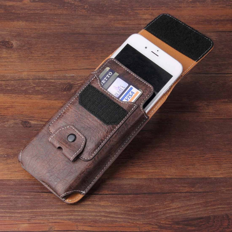 For iPhone 8 Plus & 7 Plus   & 6s Plus & 6 Plus Vertical Flip Retro Elephant Texture Leather Case / Waist Bag with Card Slots & Back Splint & Buckle & Earphone Hole