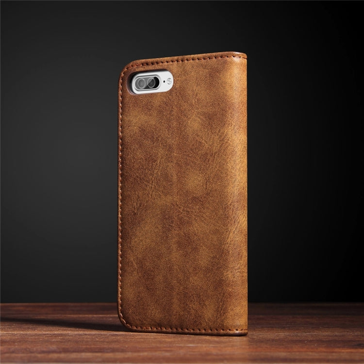 For iPhone 8 Plus & 7 Plus   Bronze Texture Casual Style Horizontal Flip Leather Case with Holder & Card Slots