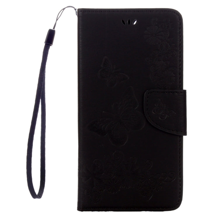 For iPhone 8 Plus & 7 Plus   Butterflies Embossing Horizontal Flip Leather Case with Holder & Card Slots & Wallet & Lanyard