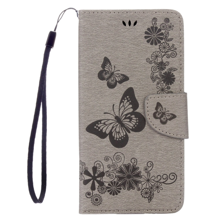 For iPhone 8 Plus & 7 Plus   Butterflies Embossing Horizontal Flip Leather Case with Holder & Card Slots & Wallet & Lanyard