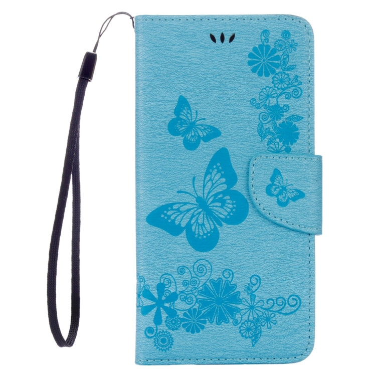 For iPhone 8 Plus & 7 Plus   Butterflies Embossing Horizontal Flip Leather Case with Holder & Card Slots & Wallet & Lanyard