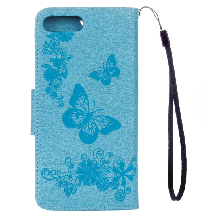 For iPhone 8 Plus & 7 Plus   Butterflies Embossing Horizontal Flip Leather Case with Holder & Card Slots & Wallet & Lanyard