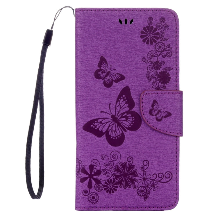 For iPhone 8 Plus & 7 Plus   Butterflies Embossing Horizontal Flip Leather Case with Holder & Card Slots & Wallet & Lanyard