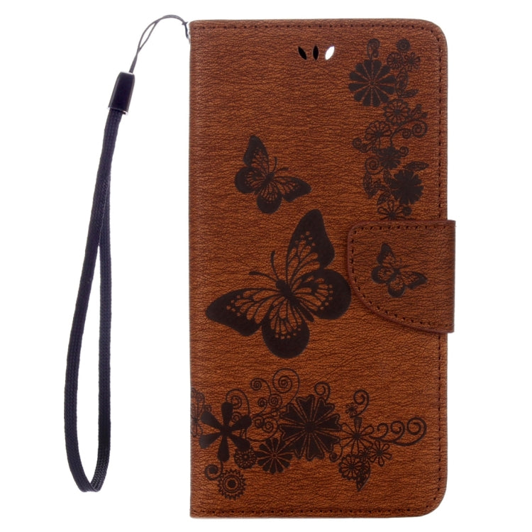 For iPhone 8 Plus & 7 Plus   Butterflies Embossing Horizontal Flip Leather Case with Holder & Card Slots & Wallet & Lanyard
