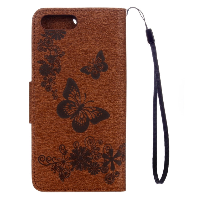 For iPhone 8 Plus & 7 Plus   Butterflies Embossing Horizontal Flip Leather Case with Holder & Card Slots & Wallet & Lanyard
