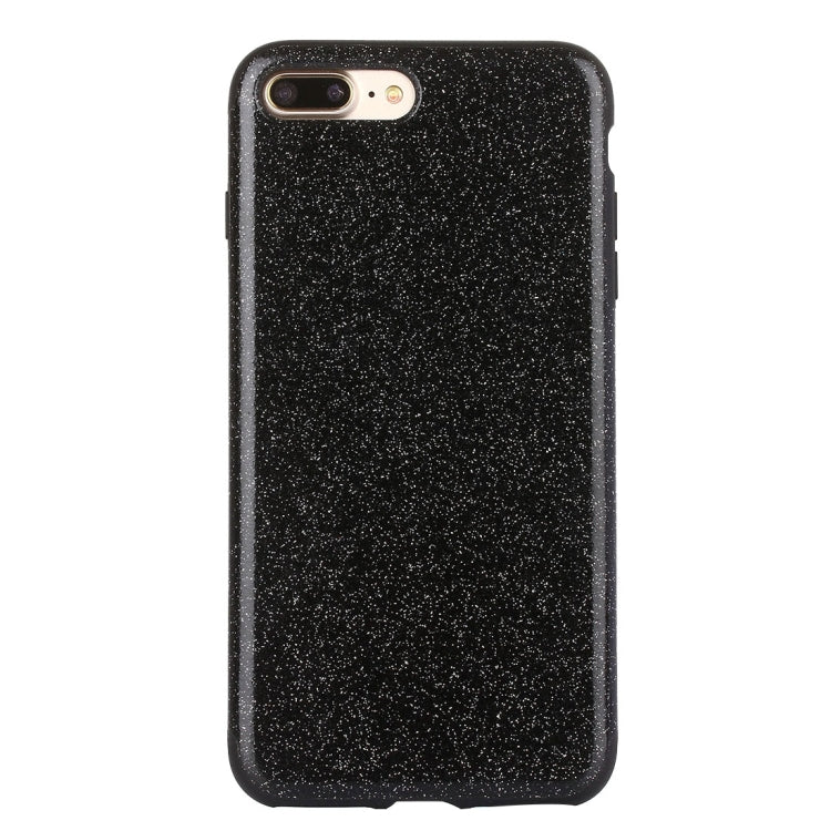 For iPhone 8 Plus & 7 Plus   Glitter Powder PU Paste Skin Soft TPU Protective Case