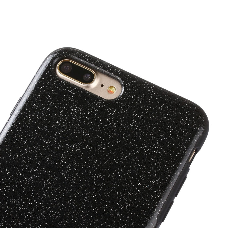 For iPhone 8 Plus & 7 Plus   Glitter Powder PU Paste Skin Soft TPU Protective Case