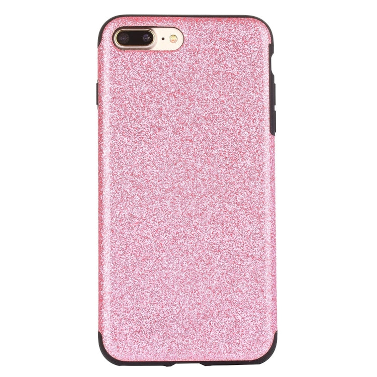 For iPhone 8 Plus & 7 Plus   Glitter Powder PU Paste Skin Soft TPU Protective Case