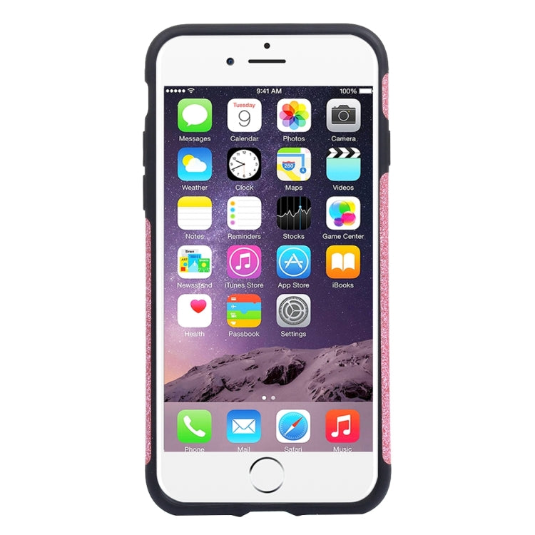 For iPhone 8 Plus & 7 Plus   Glitter Powder PU Paste Skin Soft TPU Protective Case