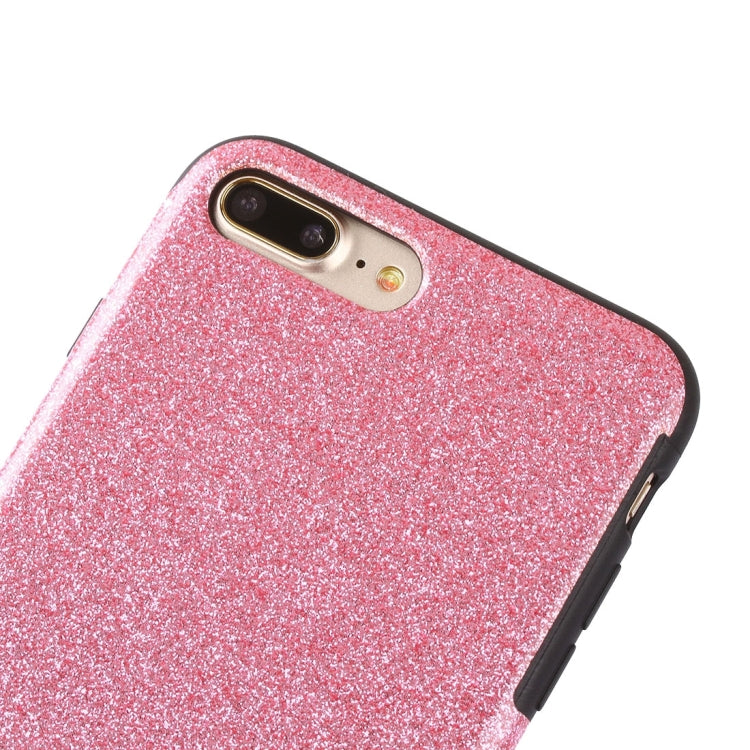 For iPhone 8 Plus & 7 Plus   Glitter Powder PU Paste Skin Soft TPU Protective Case