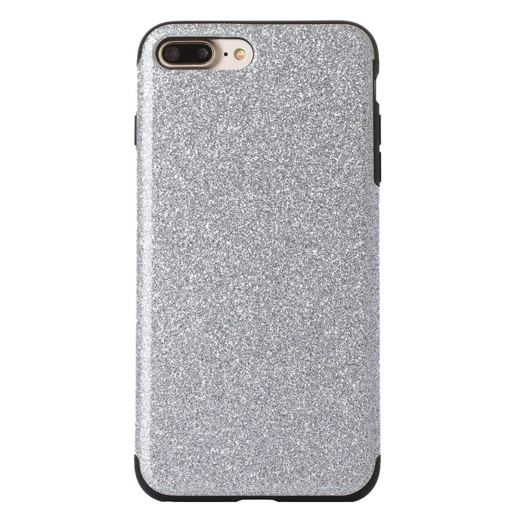 For iPhone 8 Plus & 7 Plus   Glitter Powder PU Paste Skin Soft TPU Protective Case