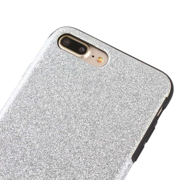 For iPhone 8 Plus & 7 Plus   Glitter Powder PU Paste Skin Soft TPU Protective Case