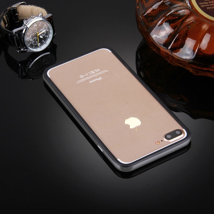 For iPhone 8 Plus & 7 Plus   Silicone + Metal Aluminum Bumper Frame