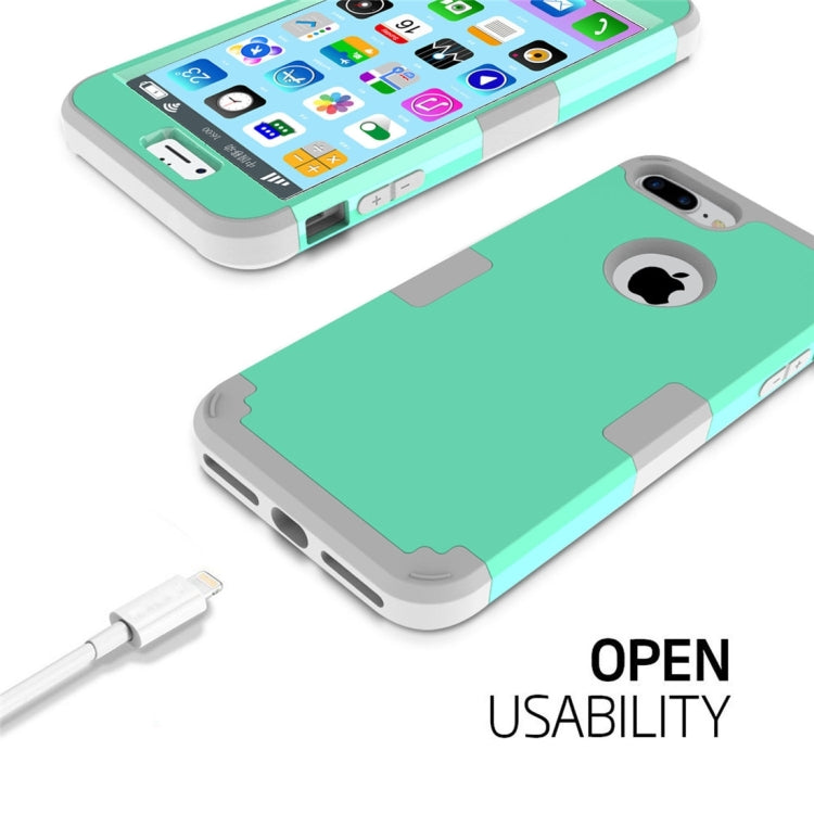 For iPhone 8 Plus & 7 Plus   Separable contrast color PC + Silicone Combination Case