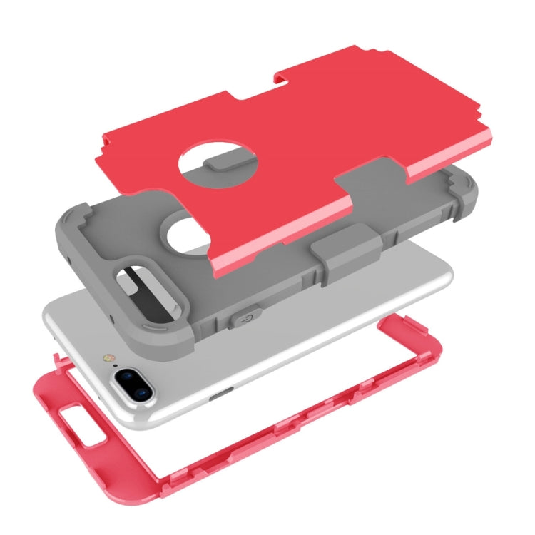 For iPhone 8 Plus & 7 Plus   Separable contrast color PC + Silicone Combination Case
