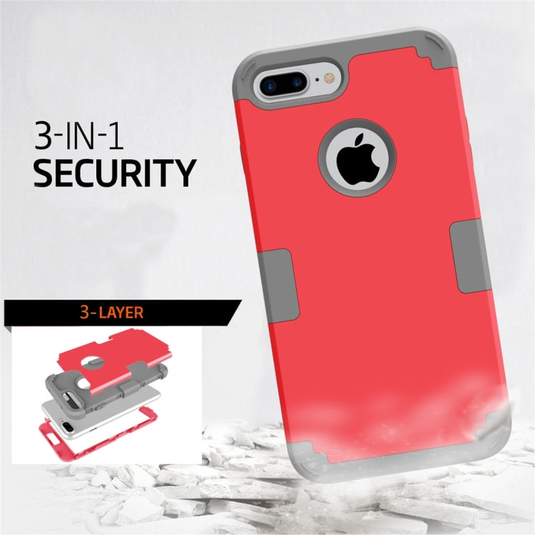 For iPhone 8 Plus & 7 Plus   Separable contrast color PC + Silicone Combination Case