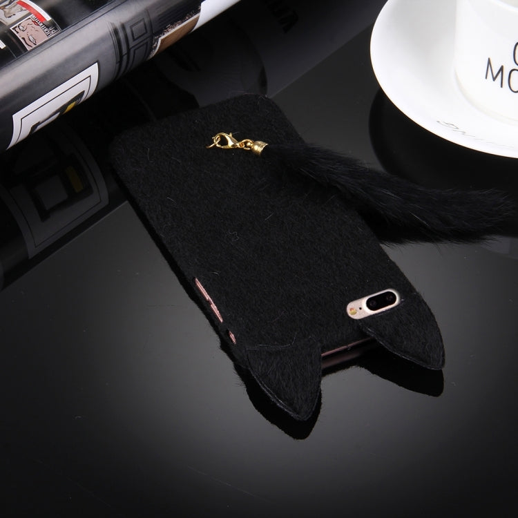 For iPhone 8 Plus & 7 Plus   Fox Plush Cloth Cover PC Protective Case