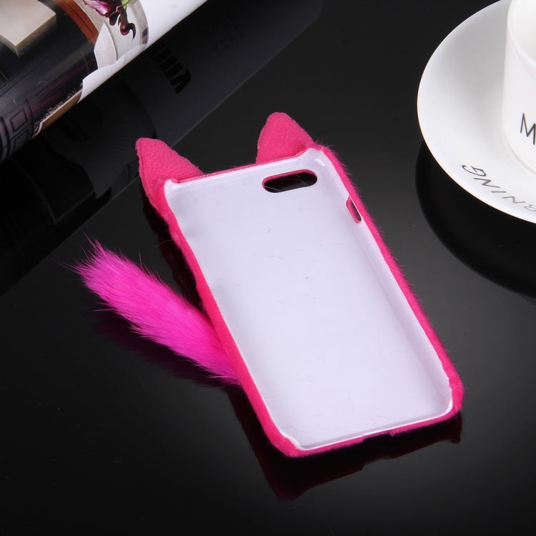 For iPhone 8 Plus & 7 Plus   Fox Plush Cloth Cover PC Protective Case