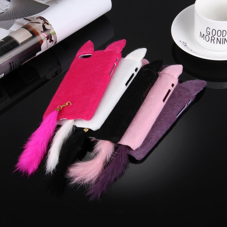 For iPhone 8 Plus & 7 Plus   Fox Plush Cloth Cover PC Protective Case