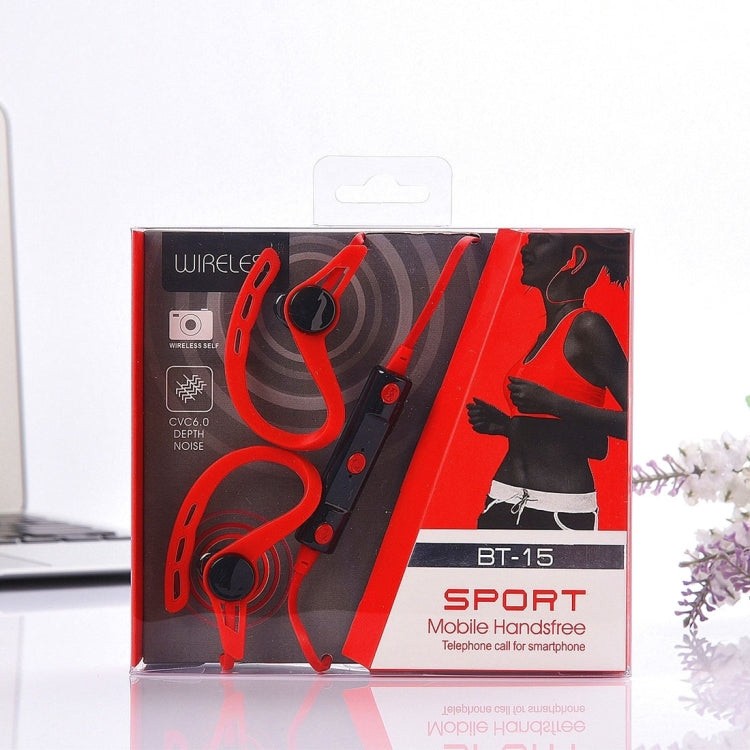 BT-15 Wireless Bluetooth In-ear Headphone Sports Mobile Handsfree Telephone Call Headset with Microphones, For Smartphone, Built-in Bluetooth Wireless Transmission, Transmission Distance: within 10m