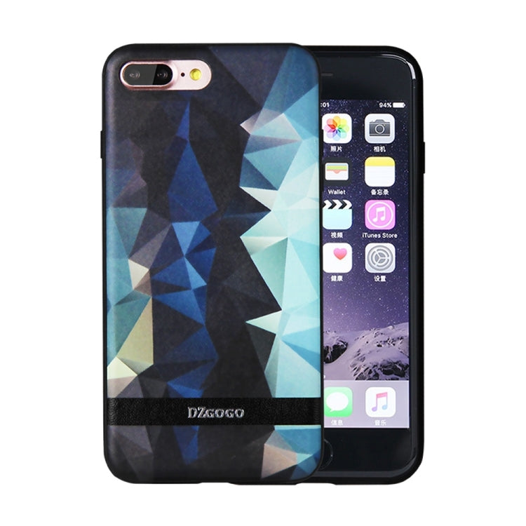 DZGOGO TOUCH Series for iPhone 8 Plus & 7 Plus   TPU + PU + PC Irregular Rhombus Texture Combination Protective Case