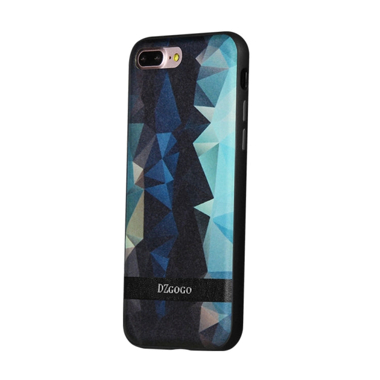 DZGOGO TOUCH Series for iPhone 8 Plus & 7 Plus   TPU + PU + PC Irregular Rhombus Texture Combination Protective Case