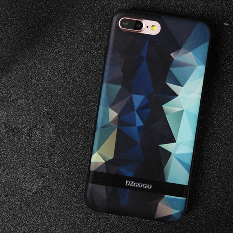 DZGOGO TOUCH Series for iPhone 8 Plus & 7 Plus   TPU + PU + PC Irregular Rhombus Texture Combination Protective Case
